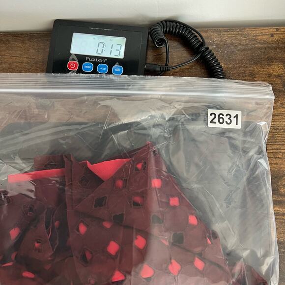 Maiocchi Broderie Anglaise Dress Women’s SZ 8 Burgundy Cotton Red Lining - Picture 15 of 15